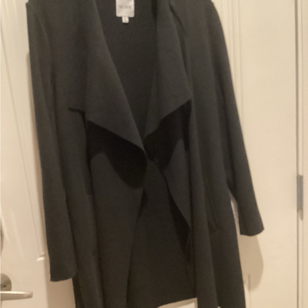 NIC+ZOE Black Open-Front Draped Cardigan